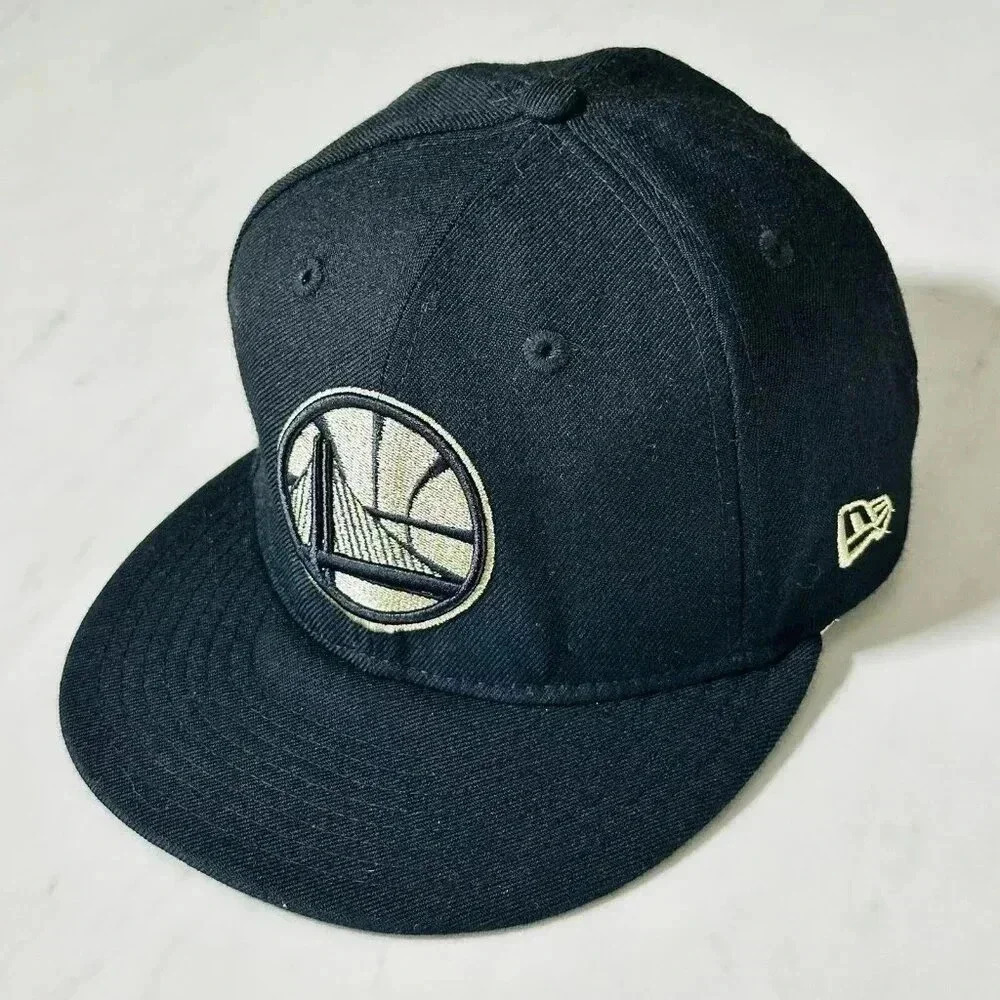 New Era Golden State Warriors Black Snapback Hat Gold Logo 9Fifty Champions